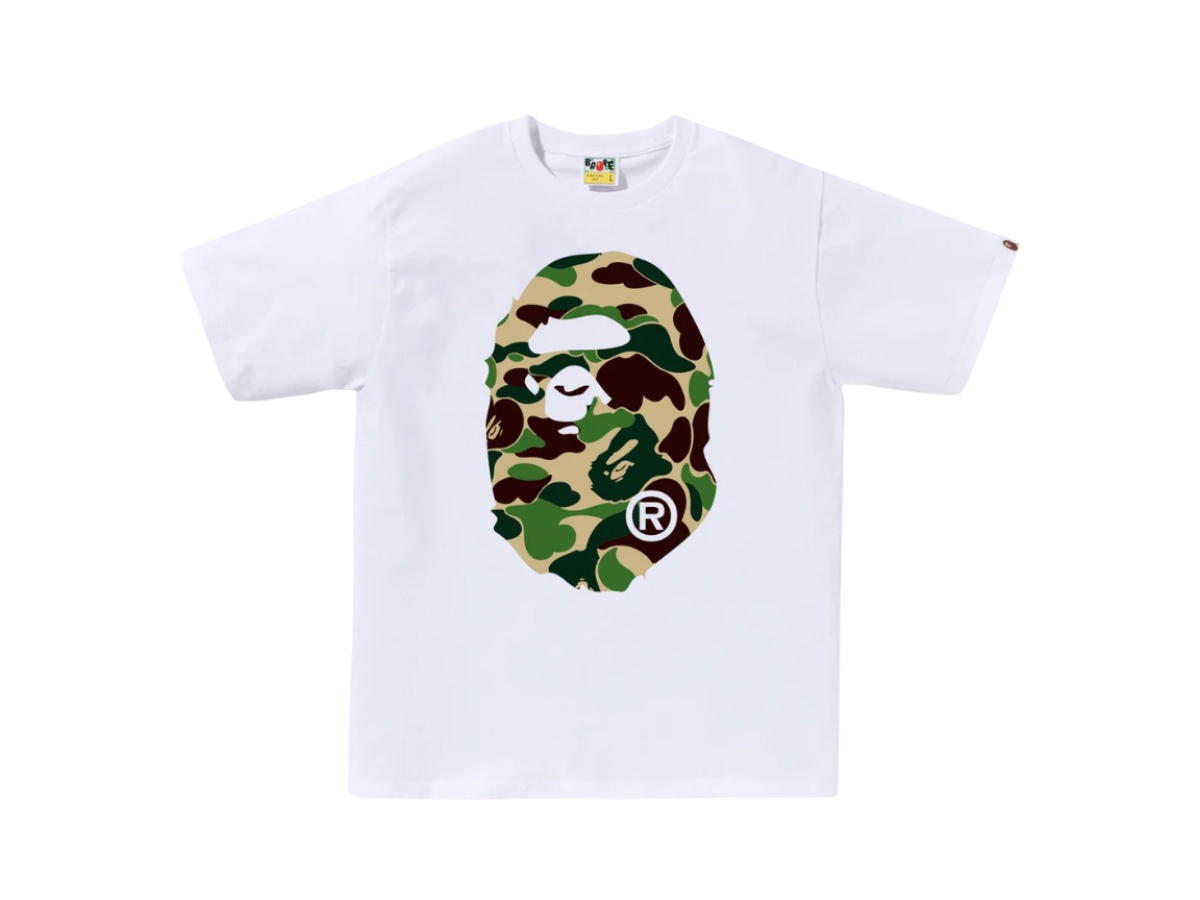Bape Bape ABC Camo Big Ape Head Tee White Green