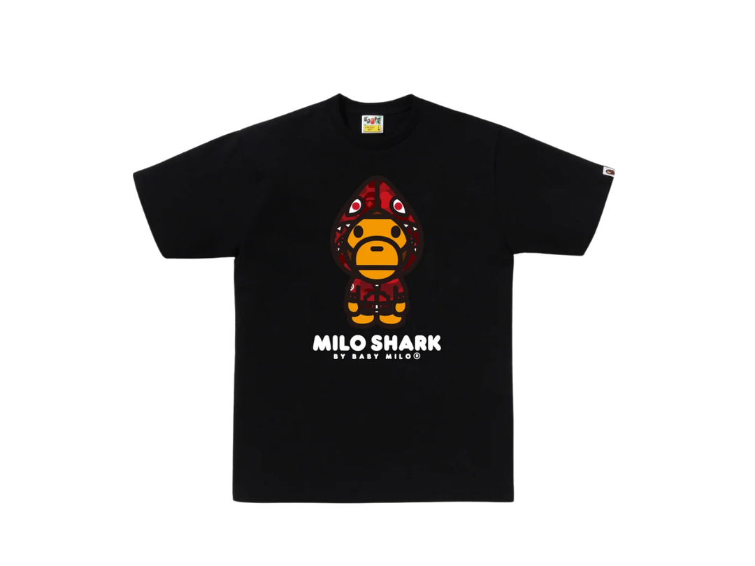 Bape Bape Camo Milo Shark FZH Tee Black