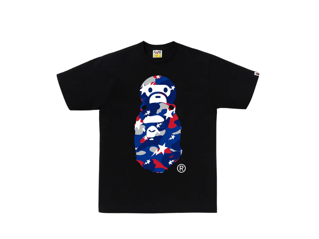Bape Bape STA Strike Camo Milo on Ape Head Tee Black