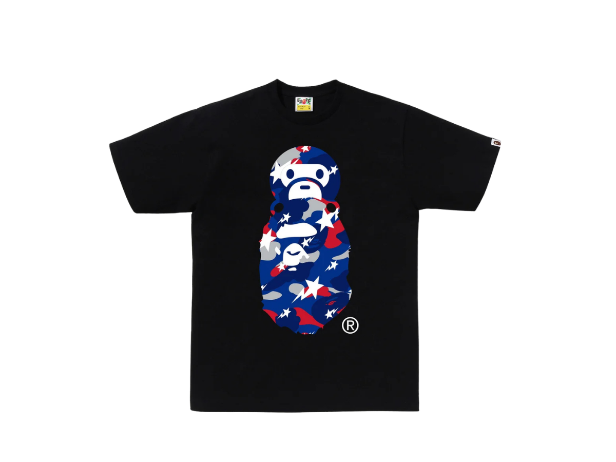 Bape Bape STA Strike Camo Milo on Ape Head Tee Black