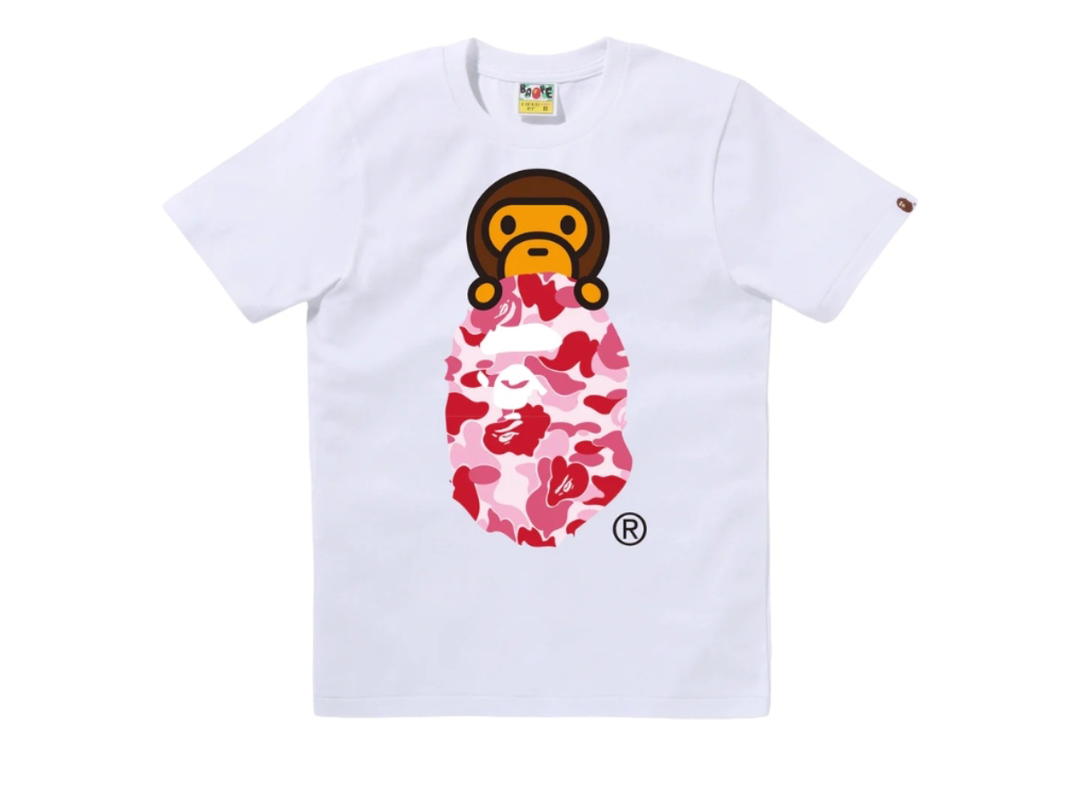 Bape Bape Abc Camo Milo on Ape Head White Pink