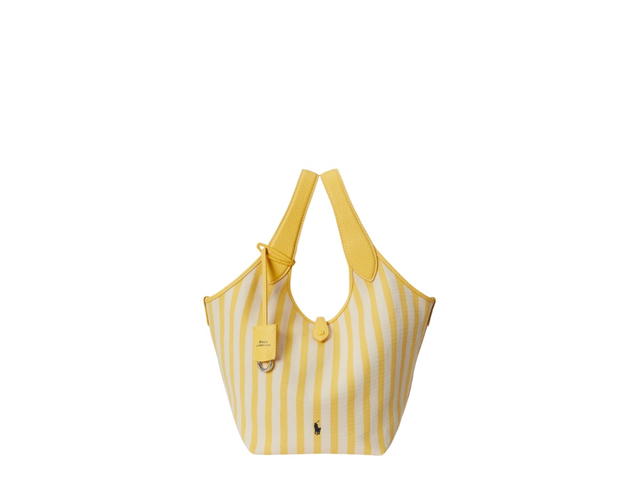 Polo Ralph Lauren Polo Ralph Lauren Polo Play Striped Canvas Tote Collegiate Yellow White - view 1