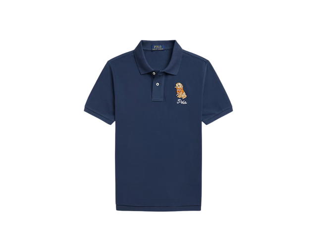 Polo Ralph Lauren Polo Ralph Lauren Dog-Embroidered Cotton Mesh Polo Shirt Rustic Navy - view 1