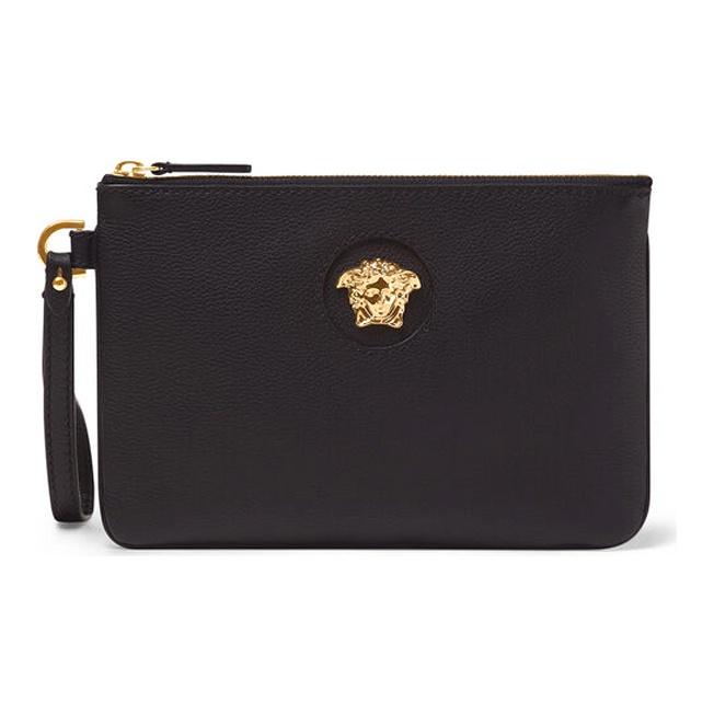 Versace Versace La Medusa Cow Leather Coin Purse Clutch Regular Women's Black