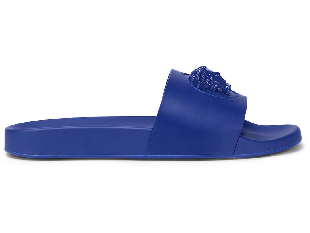Versace Versace Leather Slides La Medusa Royal Blue