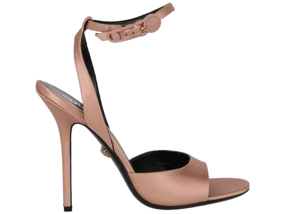 Versace Versace Safety Pin Silk Heel Sandals Mauve (Women's)