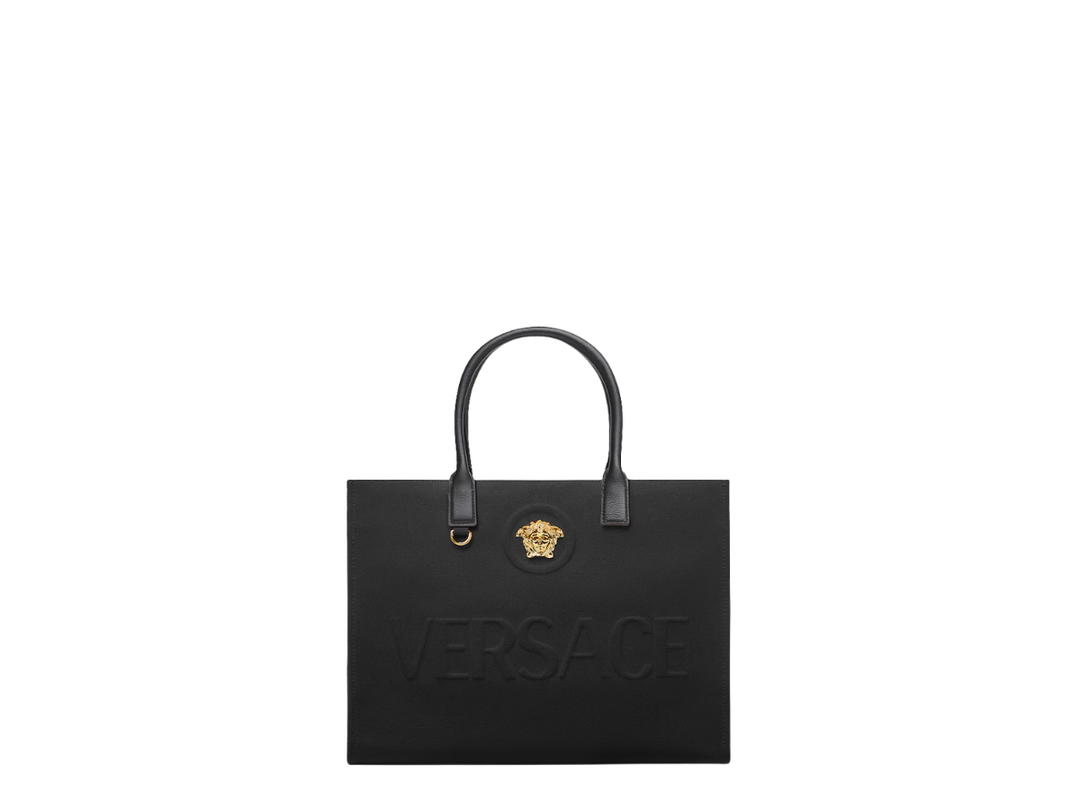 Versace Versace La Medusa Large Canvas Tote Black
