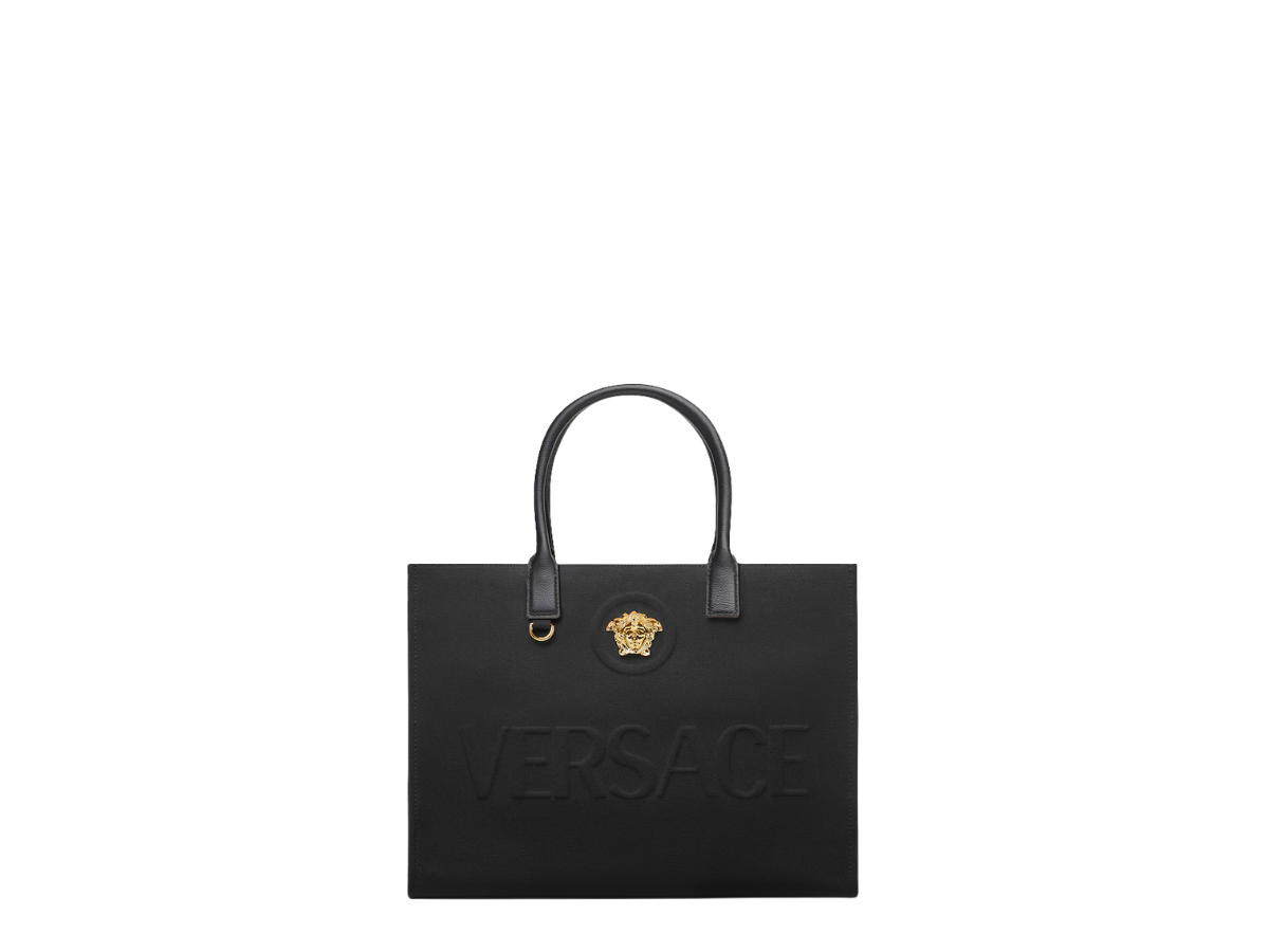 Versace Versace La Medusa Large Canvas Tote Black