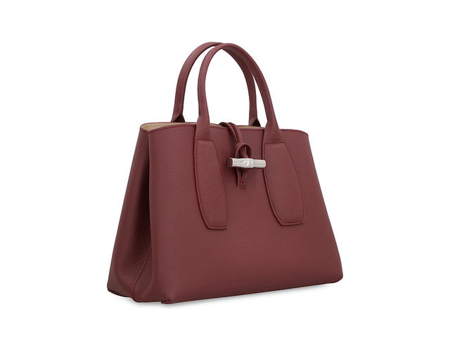 Longchamp Longchamp Roseau M Plum Leather Bagpurple Leather - view 3