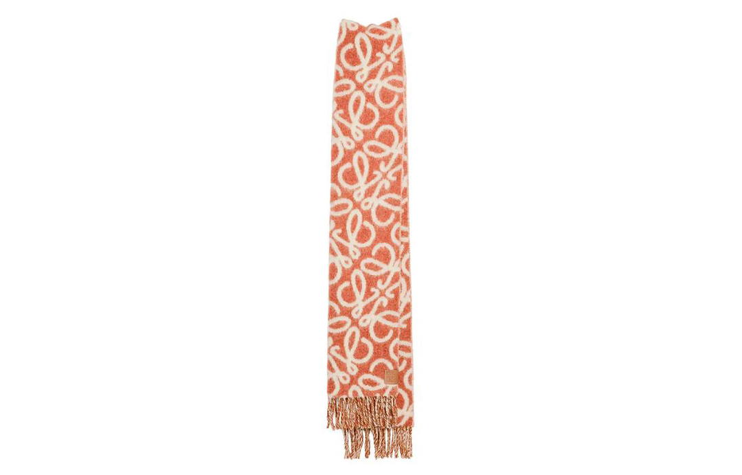 Loewe Loewe Knit Scarves Women's Orange/White