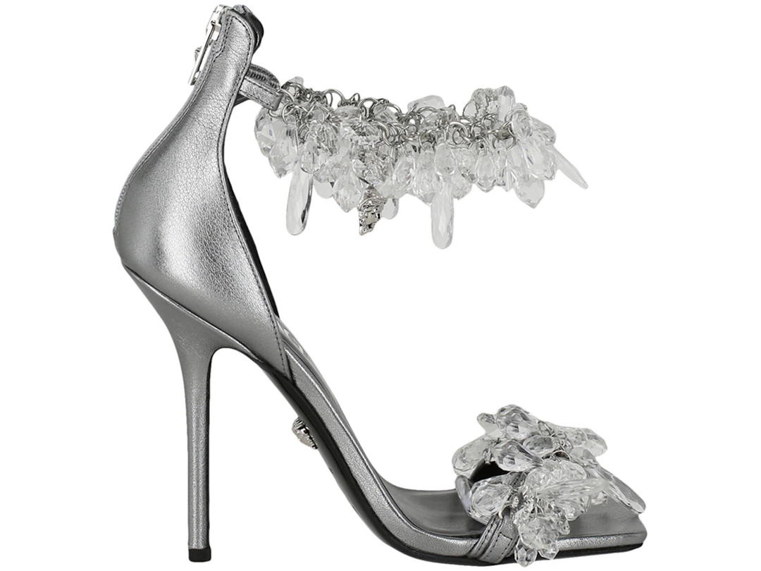 Versace Versace Crystal Chandelier Stiletto Sandals Silver (Women's)