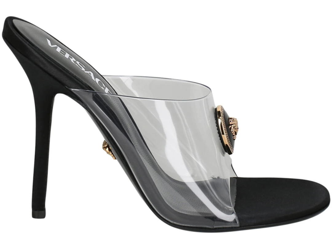 Versace Versace Alia Transparent Mules Black (Women's)