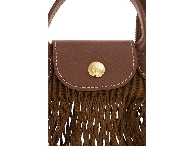 Longchamp Longchamp Tobacco La Pliage Filet Xsbrown Cotton Leather Details - view 3