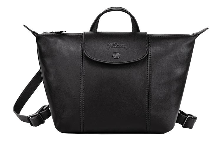 Longchamp Longchamp Le Pliage Cuir Cow Leather Shoulder Bag Crossbody Bag Handbag Regular Women's Black