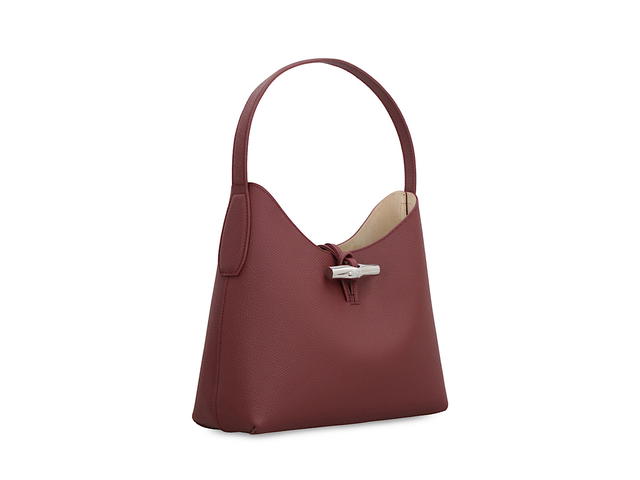 Longchamp Longchamp Roseau M Plum Leather Shoulder Bagpurple Leather - view 3