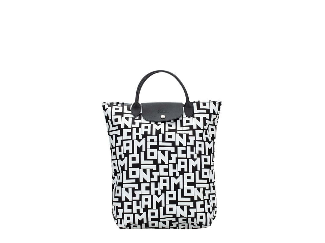 Longchamp Longchamp Le Pliage LGP Medium Tote Bag Black White