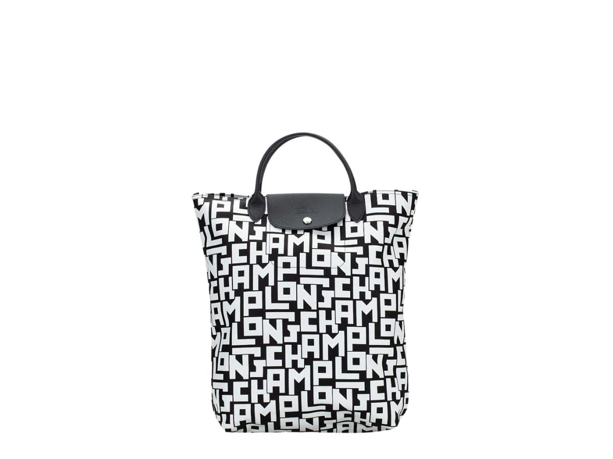 Longchamp Longchamp Le Pliage LGP Medium Tote Bag Black White
