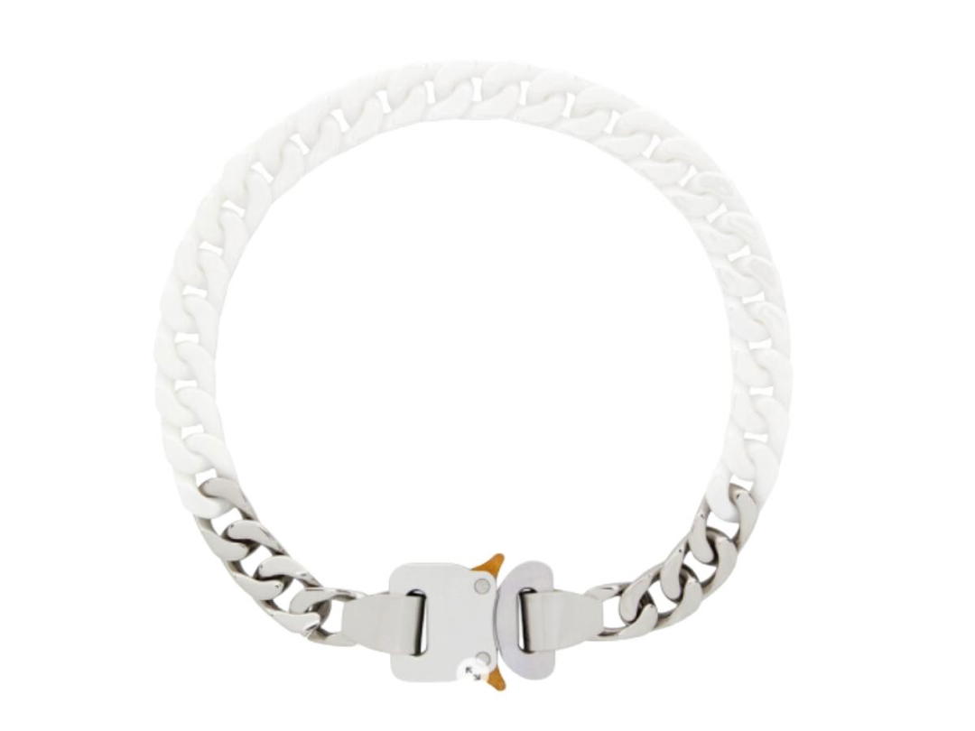 1017 ALYX 9SM 1017 ALYX 9SM Silver & White Ceramic Buckle Chain Necklace