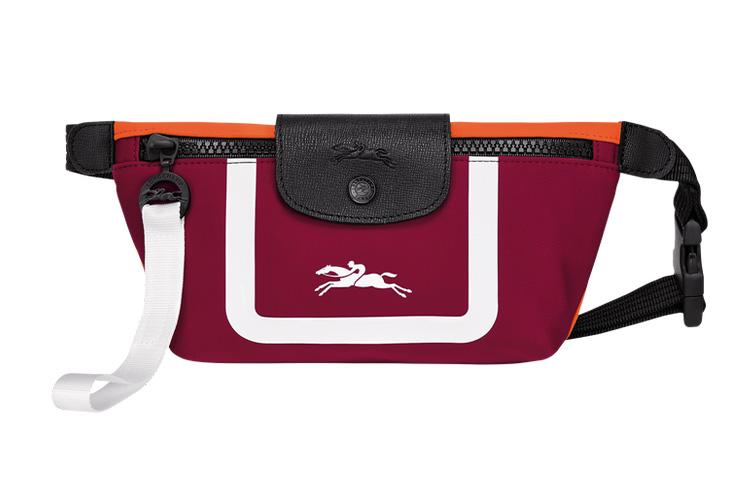 Longchamp Longchamp Le Pliage Canvas With Leather Trim Canvas Bag Fanny Pack Shoulder Bag Crossbody Bag Women's Burgundy