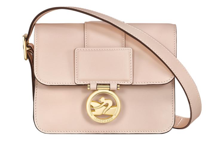 Longchamp Longchamp BOX-TROT Calfskin Small Square Bag Shoulder Bag Crossbody Bag Small Size Women's Light Pink