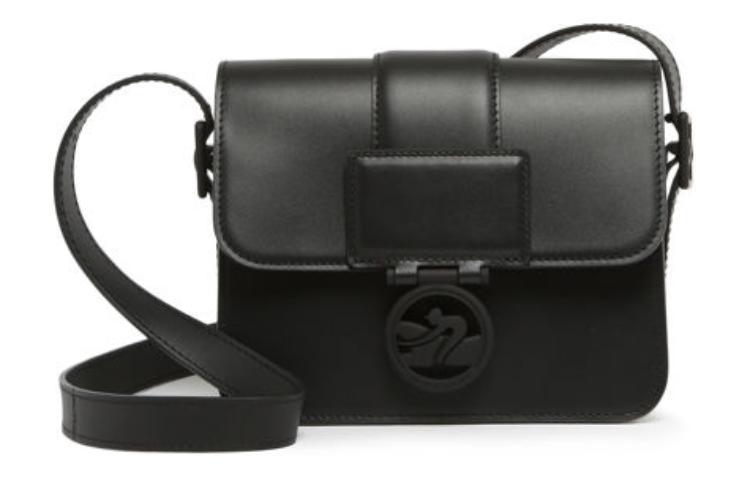 Longchamp Longchamp BOX-TROT Calfskin Shoulder Bag Crossbody Bag Small Size Women's Black