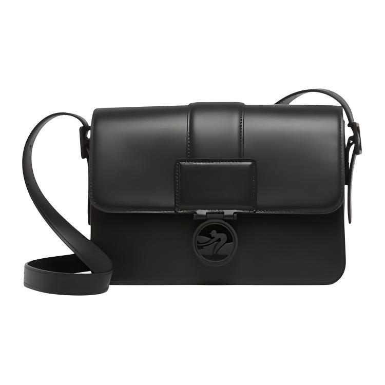 Longchamp Longchamp BOX-TROT Calfskin Shoulder Bag Crossbody Bag Women's Black