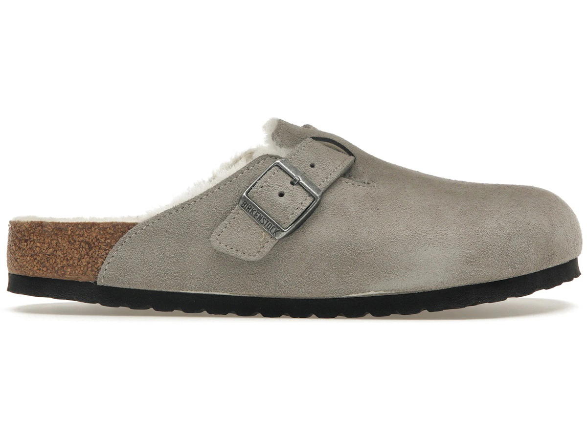 Birkenstock Birkenstock Boston Shearling Suede Stone Coin