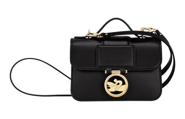 Longchamp Longchamp BOX-TROT Calfskin Handbag Shoulder Bag Crossbody Bag Extra Small Women's Black