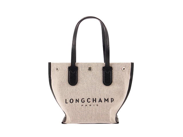 Longchamp Longchamp Xs Essential Naturalblack Tote Bagbeige Canvas Leather Details - view 1