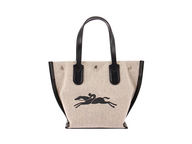 Longchamp Longchamp Xs Essential Naturalblack Tote Bagbeige Canvas Leather Details - view 2