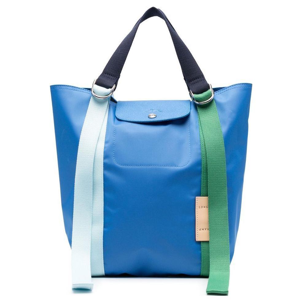 Longchamp Longchamp Le Pliage Re play Canvas With Leather Trim Canvas Bag, One Shoulder Handbag Regular Women's Blue