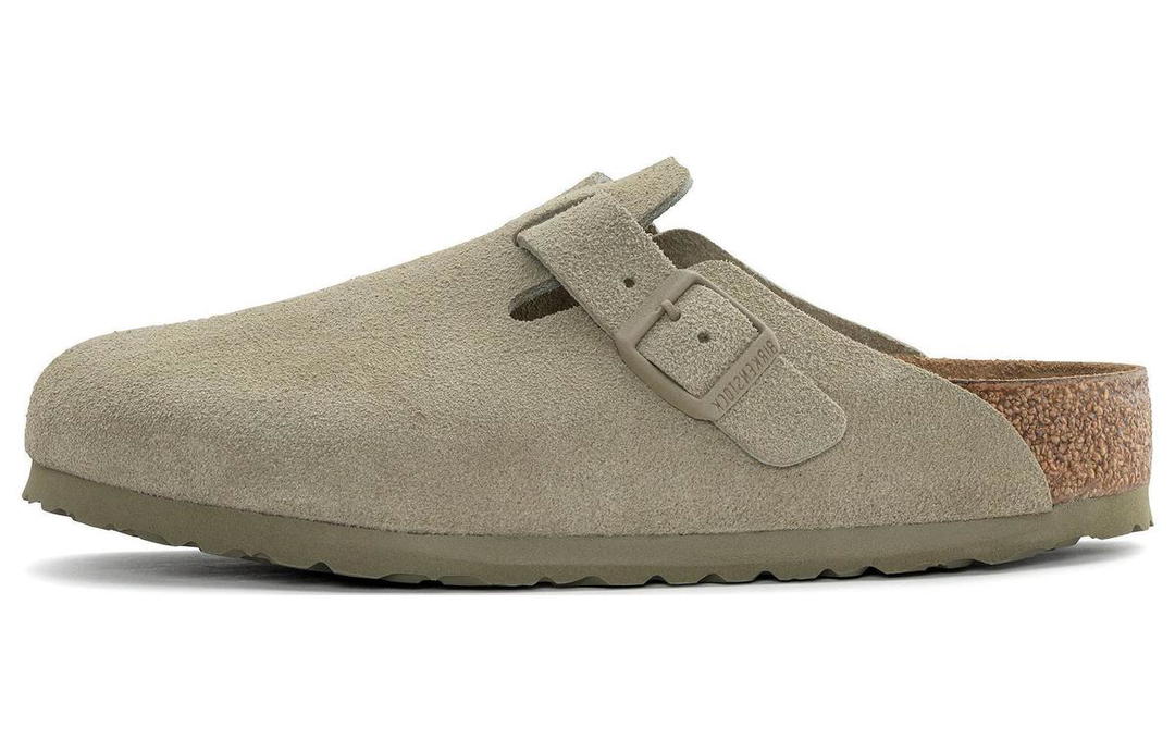 Birkenstock Boston Birkenstock Suede Leather 'Faded Khaki'