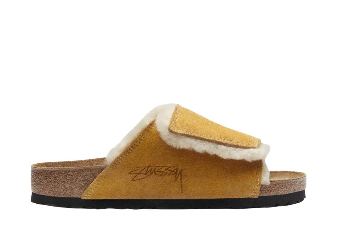 Birkenstock Stüssy & Birkenstock Solana Shearling Slide Caramel