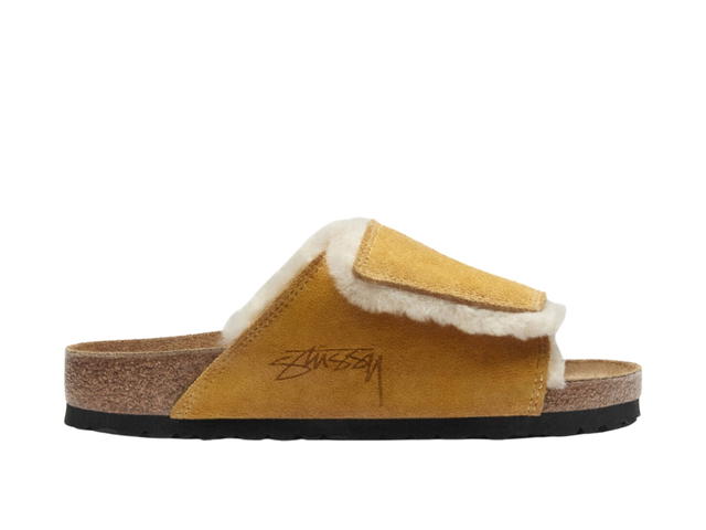 Birkenstock Stüssy & Birkenstock Solana Shearling Slide Caramel - view 1