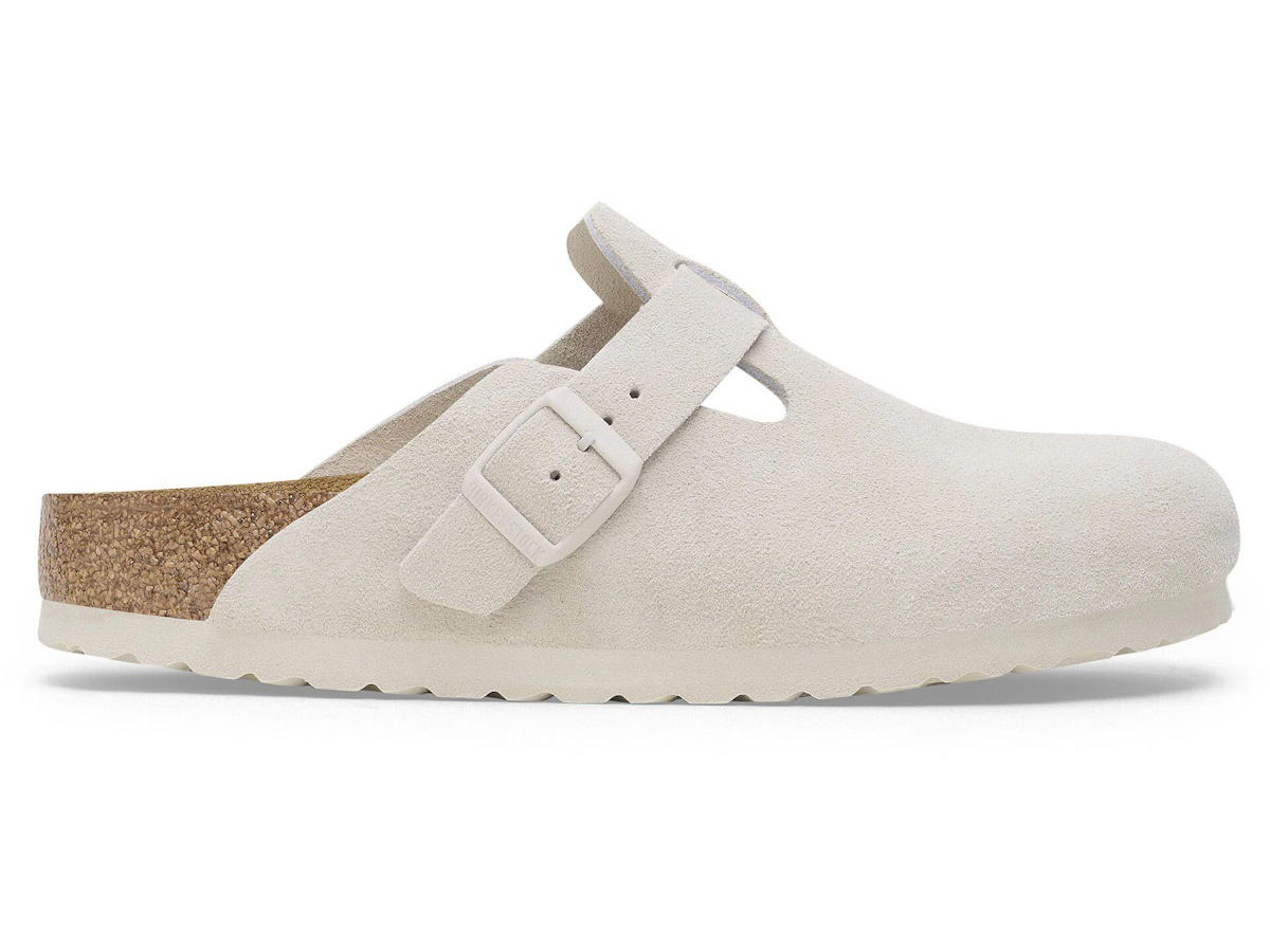 Birkenstock Birkenstock Boston Soft Footbed Suede Antique White