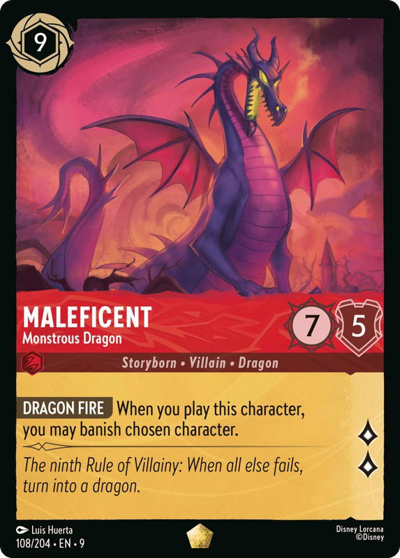Disney Lorcana Disney Lorcana Maleficent Monstrous Dragon L [108/204] Fabled (EN)