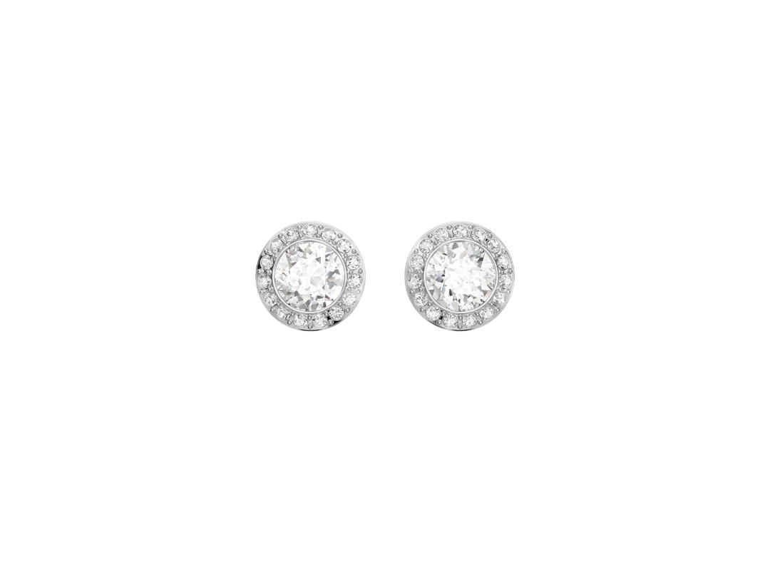 Swarovski Swarovski Una Angelic Stud Earrings In Round Cut White Rhodium Plated