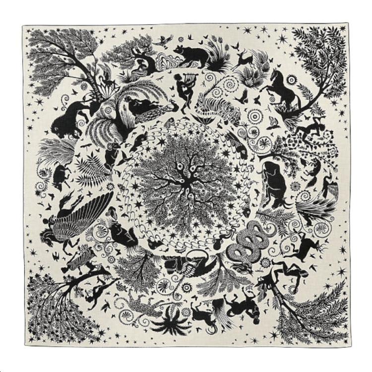 Hermes Hermes Cashmere Silk Scarves Women's Black