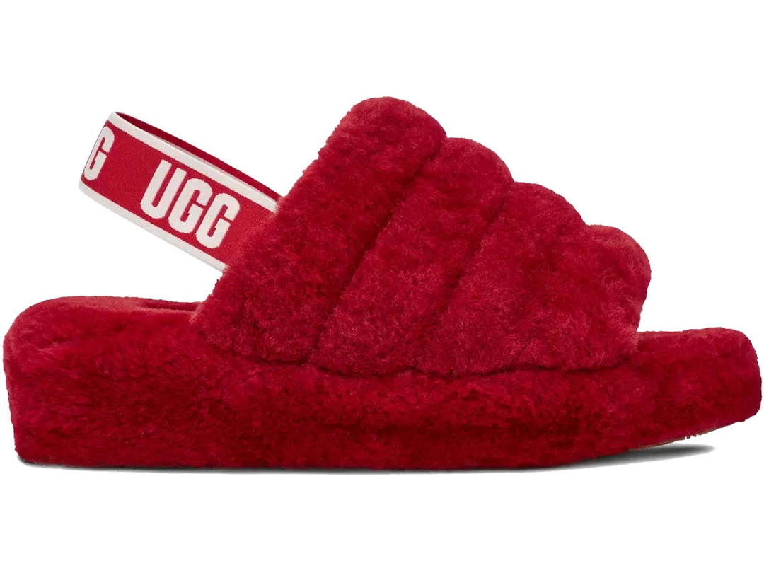UGG UGG Fluff Yeah Slide Samba Red (Women's)