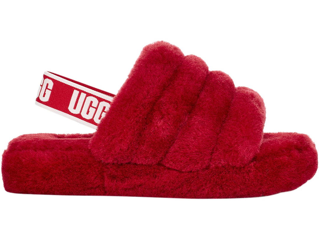 UGG UGG Fluff Yeah Slide Samba Red (Kids)