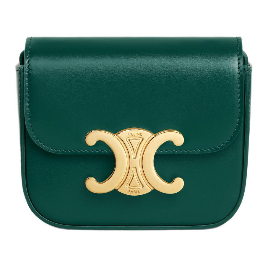 Celine Celine Calfskin Shoulder Bag, Crossbody Bag Mini Women's Racing Green