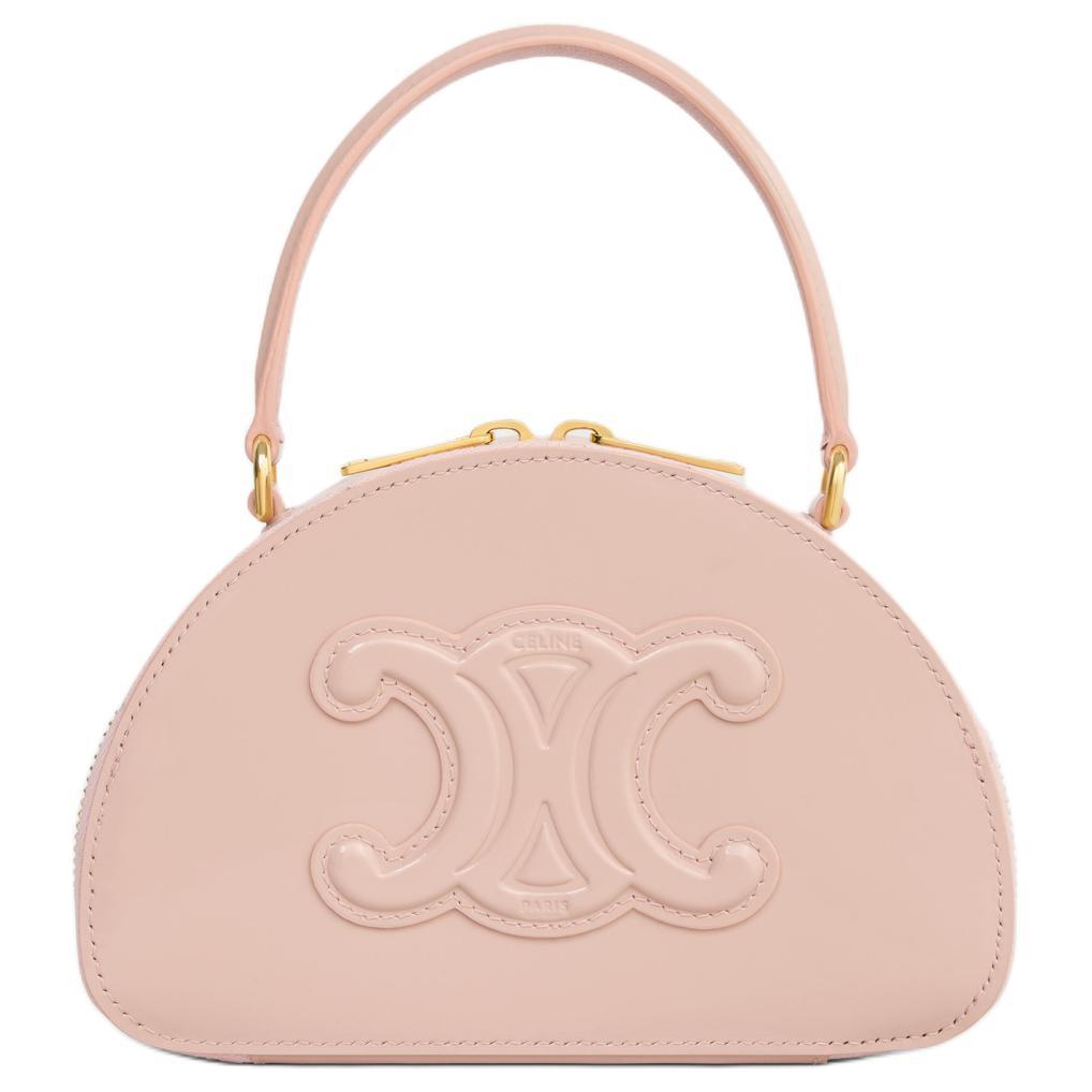 Celine Celine Patent Leather Calfskin Crescent Bag Handbag Shoulder Bag Crossbody Bag Women's Pink