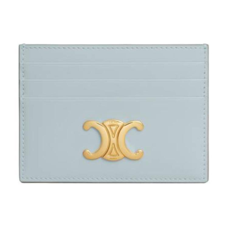 Celine Celine Calfskin Card Holder Women's Ice Blue