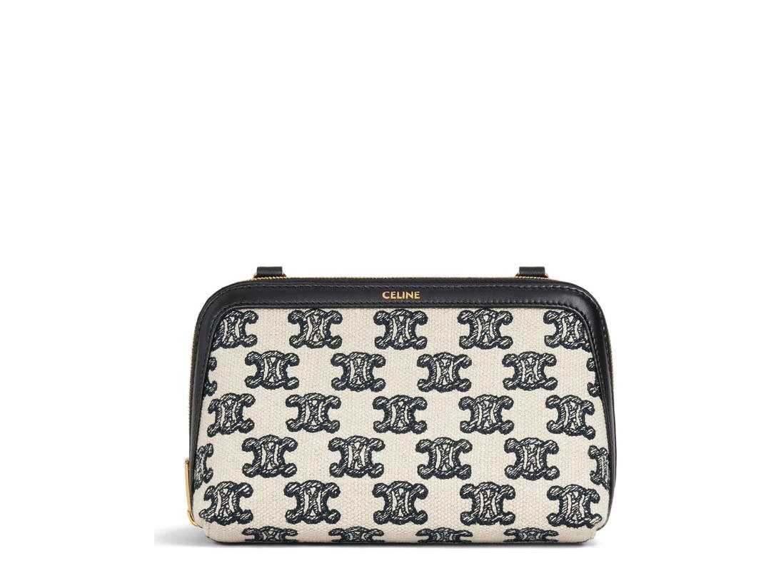 Celine Celine Triumph Gate Crossbody Bag Black White