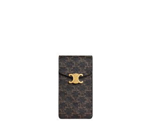 Buy Celine Vertical Phone Pouch Triomphe in Triomphe Canvas and Calfskin Tan at Sasom – Authentic and Ready to Ship