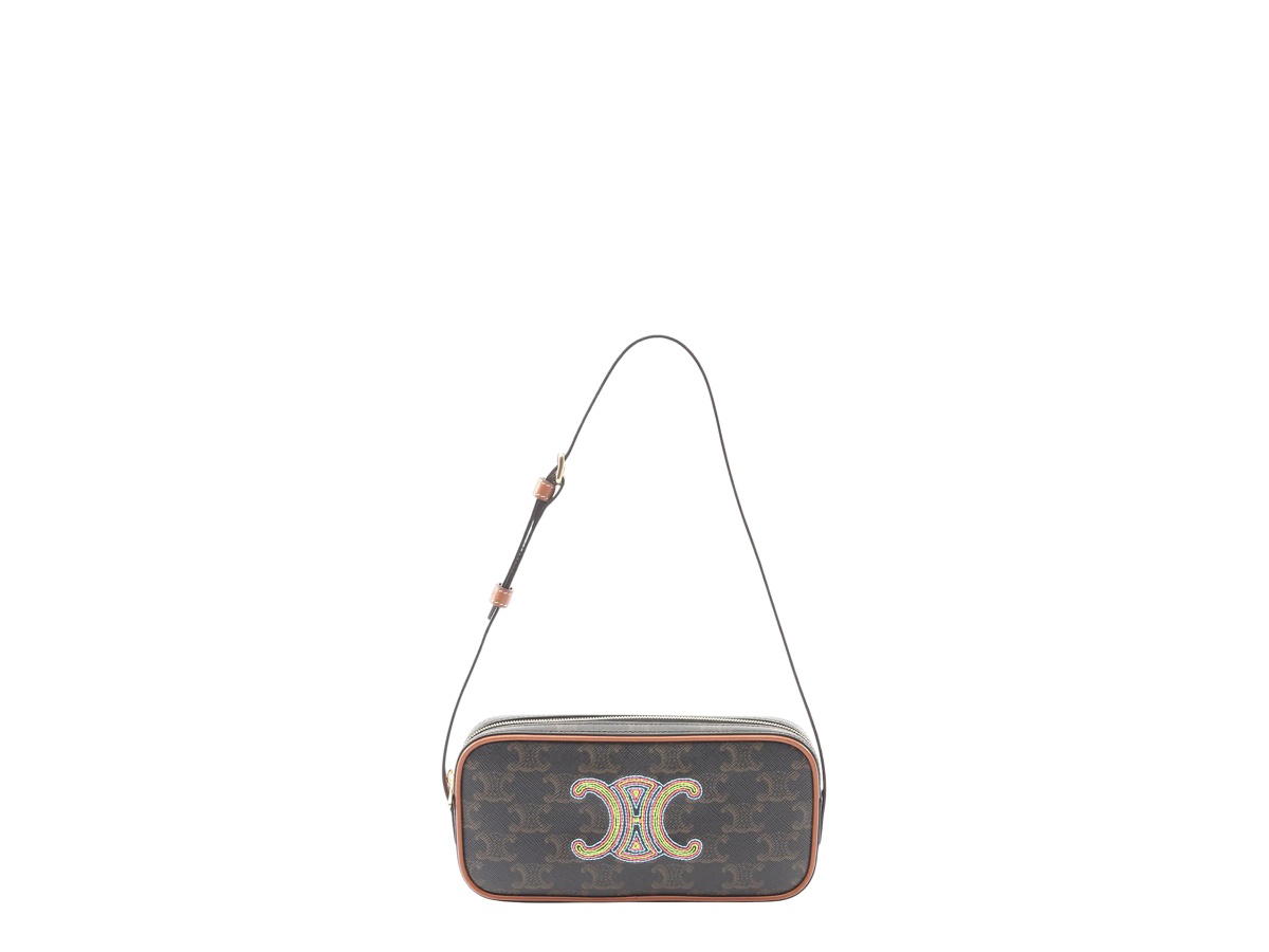 Celine Celine Mini Triomphe Shoulder Bags Tan Rainbow