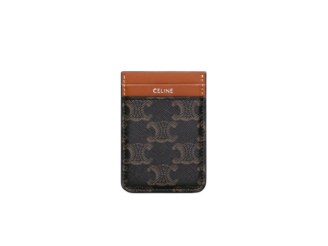 Celine Celine Magnet Card Holder Tan