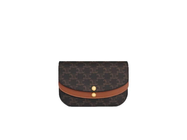 Celine Celine Duo Wallet On Strap Tan - view 1