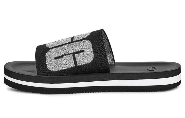 UGG UGG Zuma Metallic Graphic Black Slippers Women's