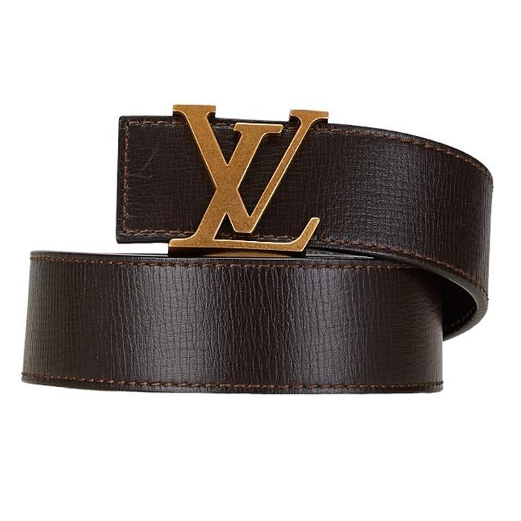 Louis Vuitton Louis Vuitton Leather Belts Men's Black Width: 4CM